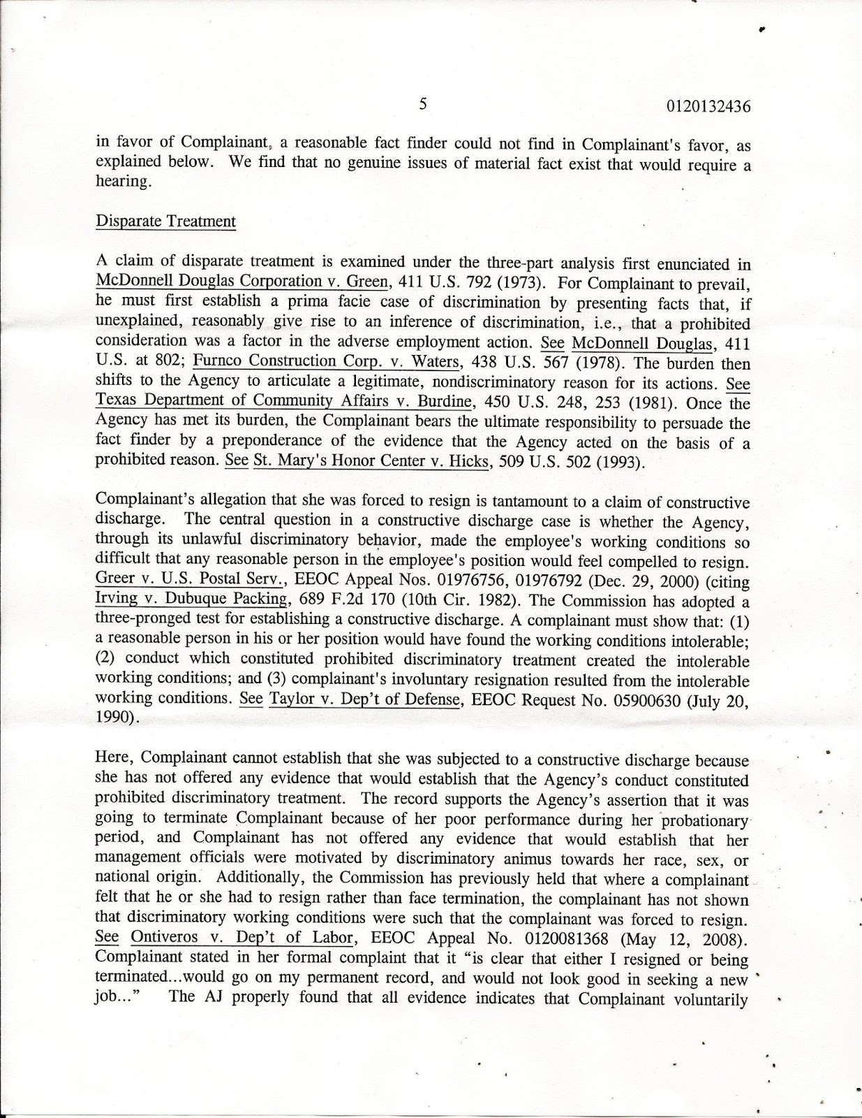 EEOC case EEOC OFO Appeal decision