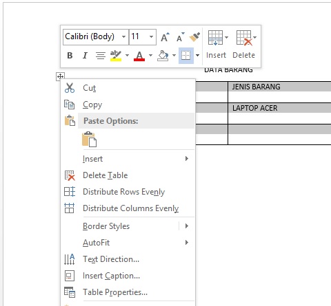 Membuat Tulisan Text di Tengah pada Tabel Microsoft Word - Tips Komputer
