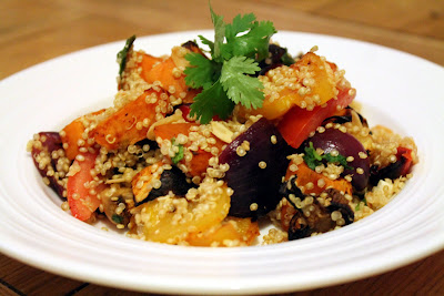 Serena's Medium Rare: Harissa Spiked Vegetables with Quinoa, Feta & Almonds