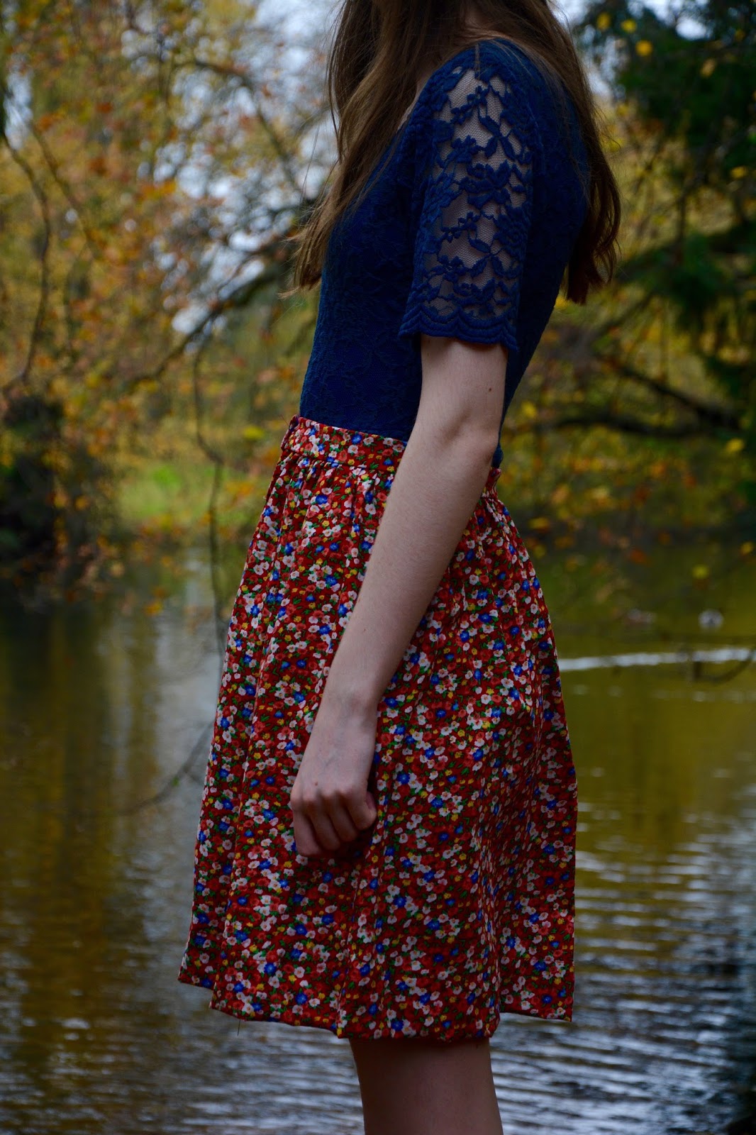 Lady Sewalot: Floral Button-down skirt