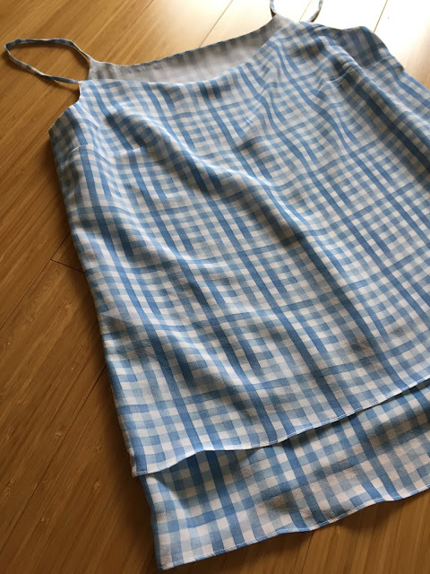 Diary of a Chain Stitcher: Salme Double Layer Cami in Gingham Silk Crepe from Mood Fabrics