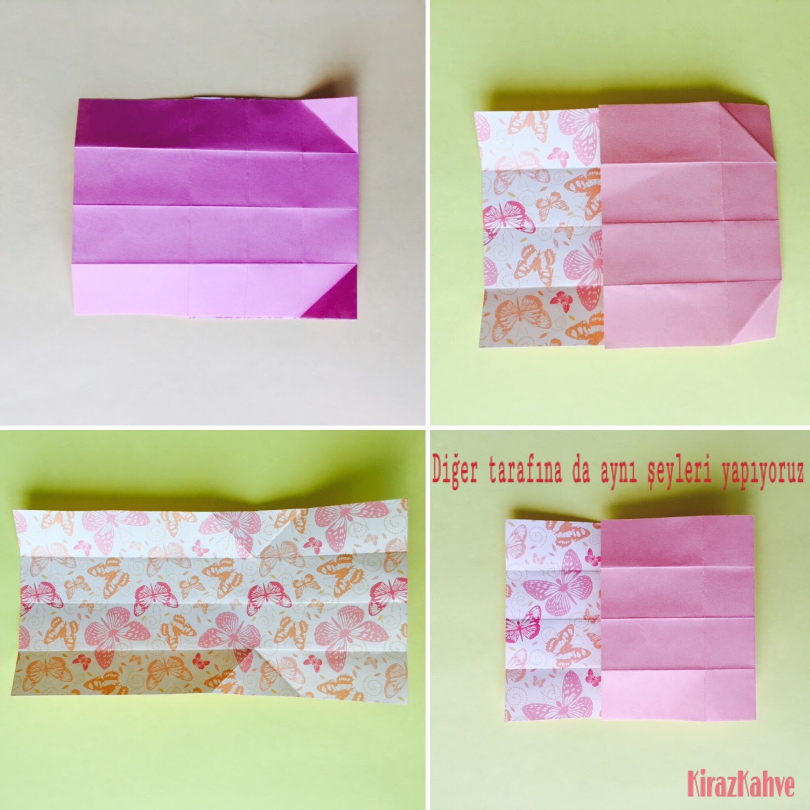 Kiraz Kahve • Origami Kağıt Kalp Kutu Yapımı