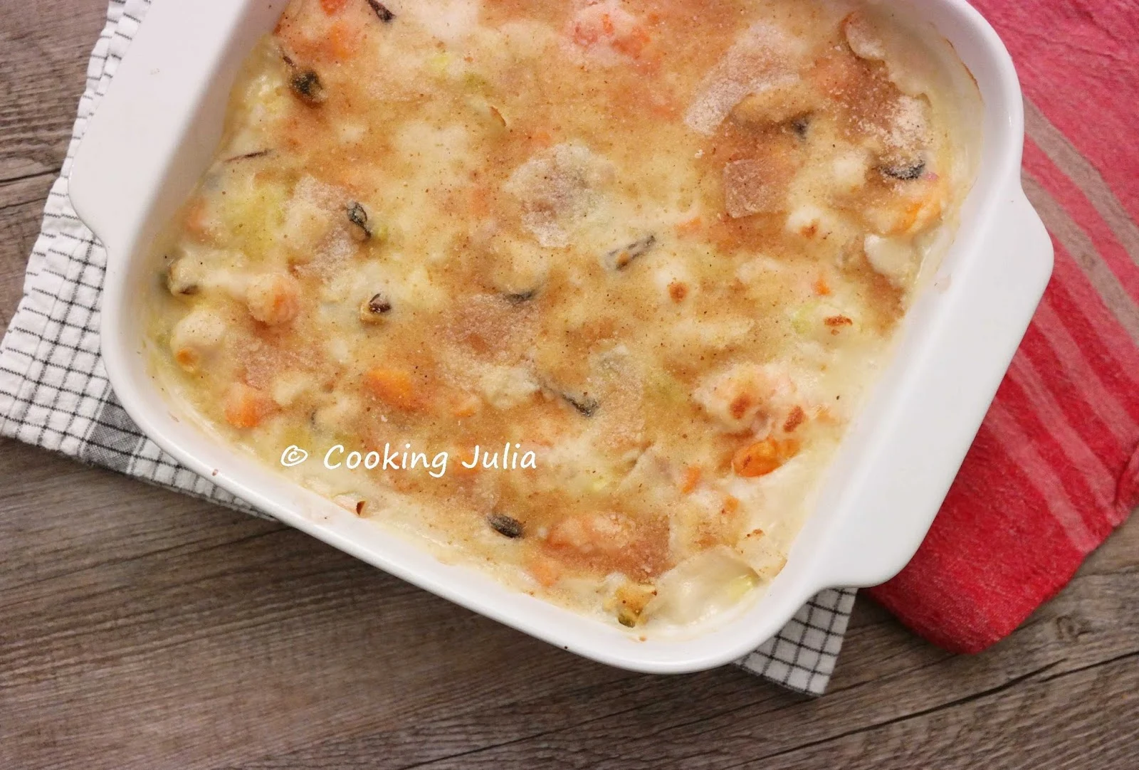 COOKING JULIA : GRATIN DE FRUITS DE MER