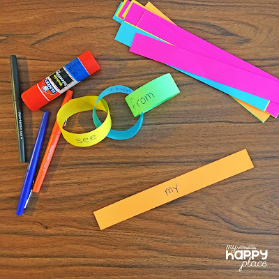 Sight Word Paper Chains Literacy Center sight words paper chain - great for fine motor practice!