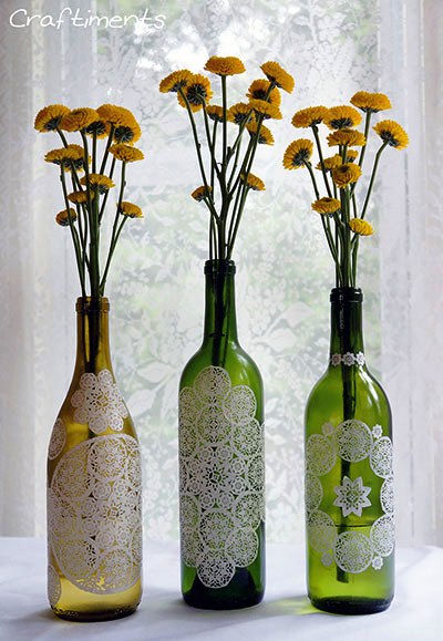 Glass bottle craft ideas ~ simple origami for kids