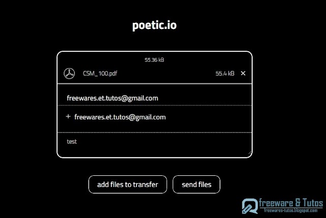 Poetic.io  : un nouvel outil pour envoyer et partager facilement de gros fichiers (jusqu'à 5 Go)