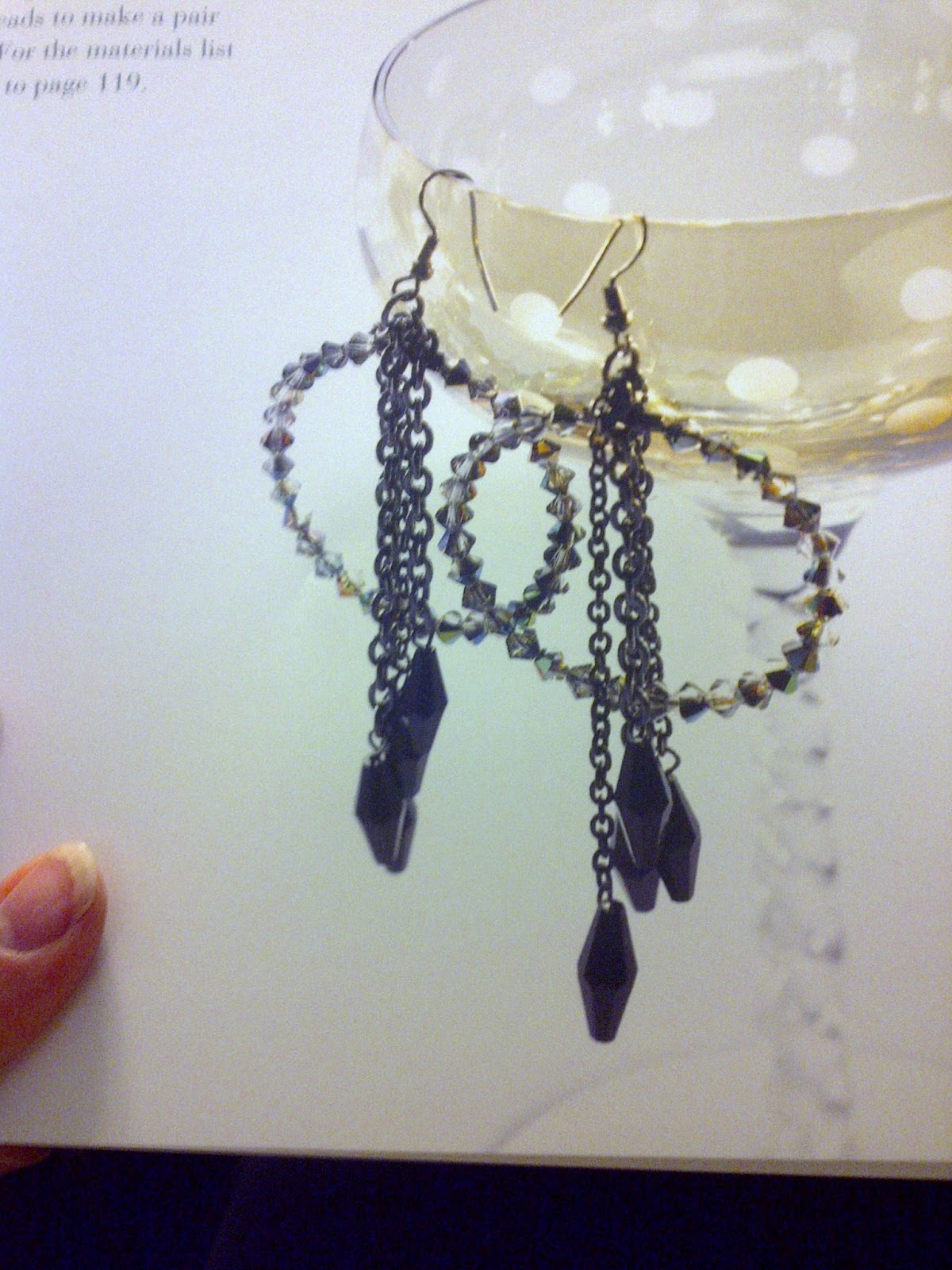 Emerald Hills Black Gem Chandelier Hoop Earrings