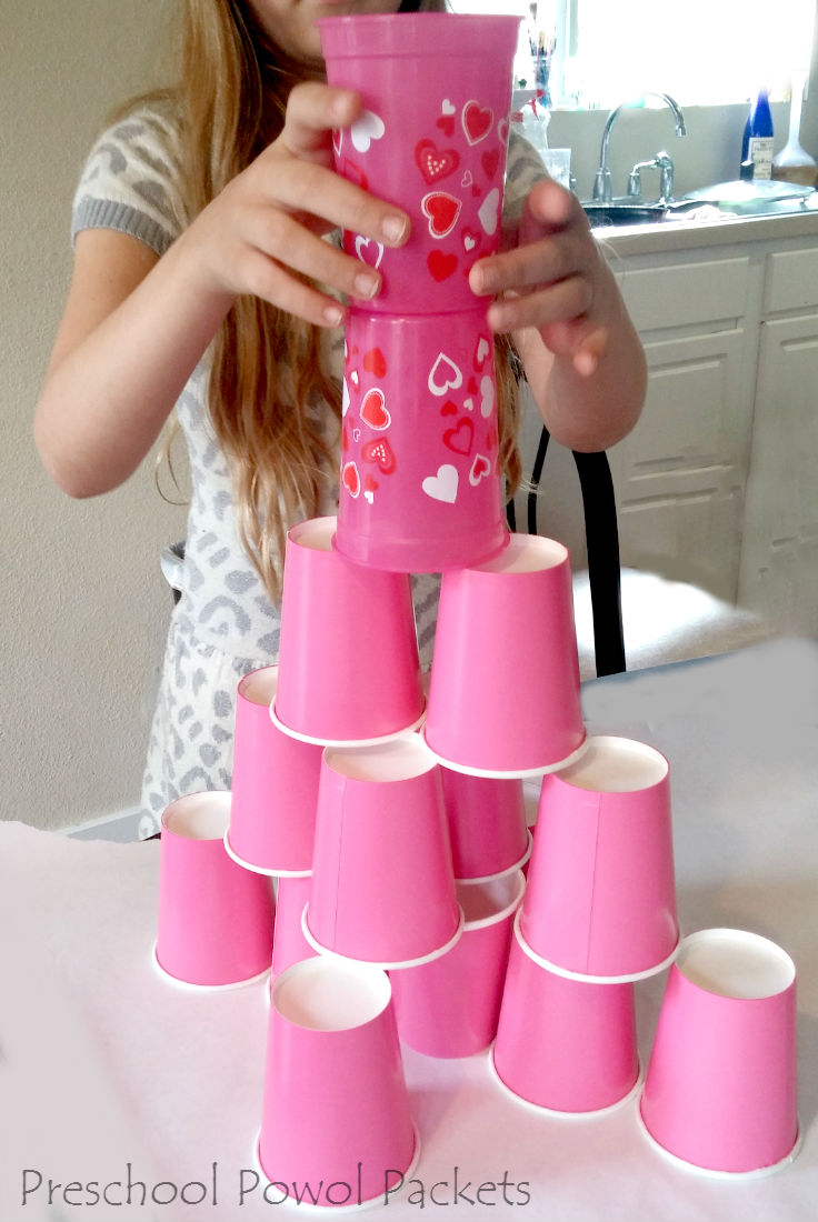 STEM Activity for Kids: Valentine Tower | Preschool Powol Packets