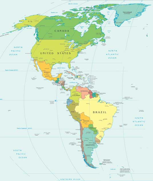 Tour and Travel Nepal - America Map