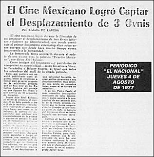 El Cine Mexicano Logra Captar El Desplazamiento De 3 Ovnis - El Nacional 8-4-1977