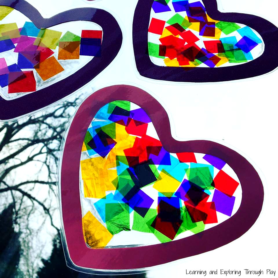 Tissue Paper Heart Craft - Toddler at Play