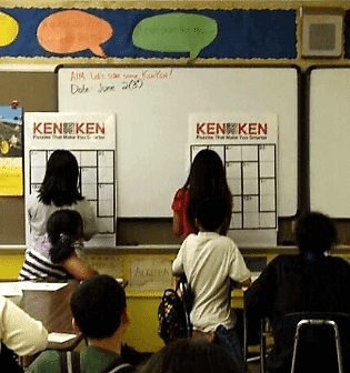 Students playing KenKen in class