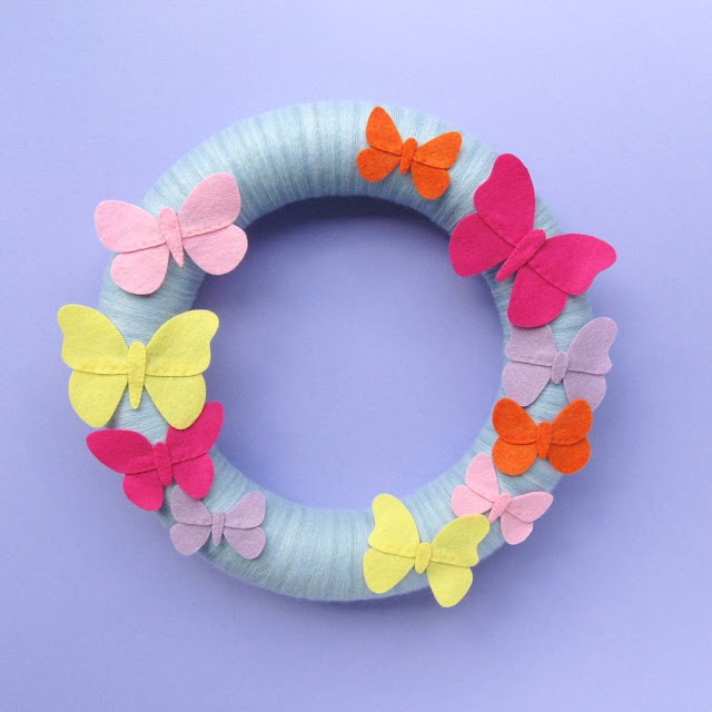 Felt Butterflies Wreath Tutorial Felt Butterflies Wreath Tutorial