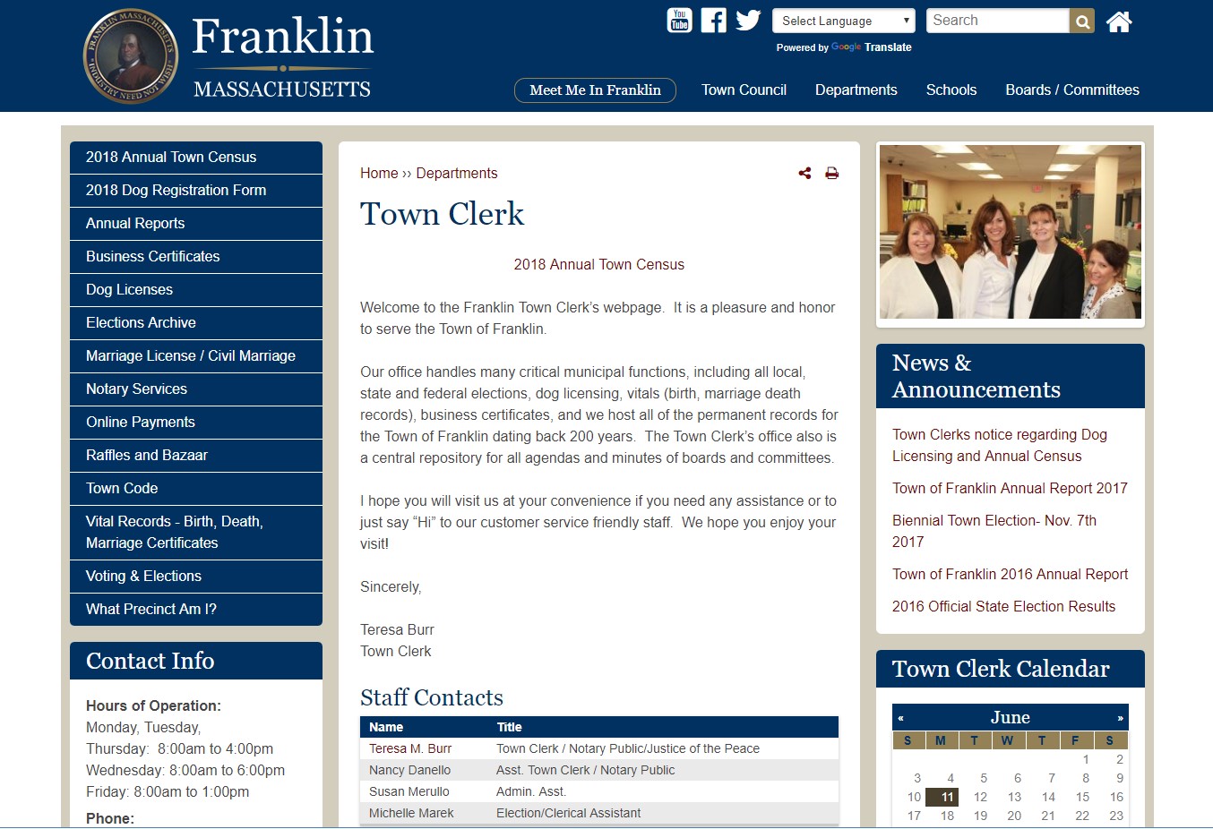 Franklin Matters Attention Franklin Residents the Town Clerks Office