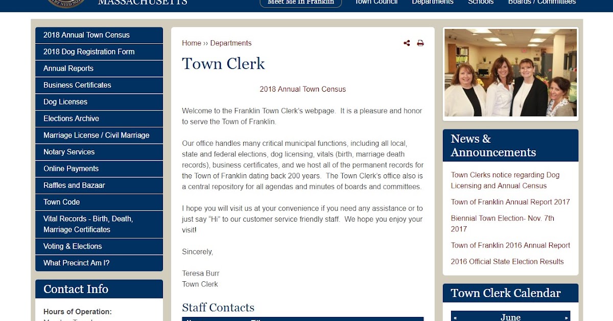 Franklin Matters Attention Franklin Residents the Town Clerks Office