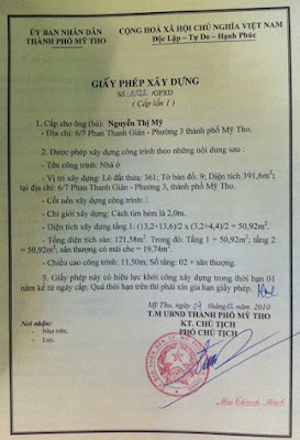 Xin giấy phép xây dựng tại Chánh Phú Hòa Bến Cát Bình Dương
