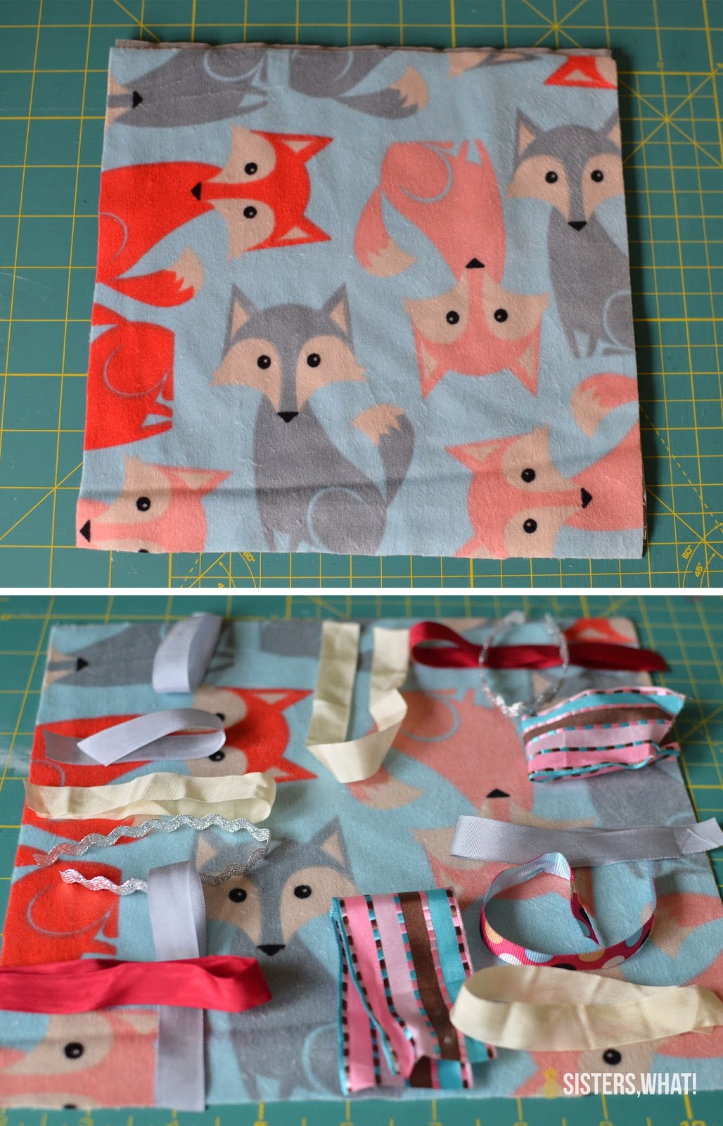 DIY Baby Tag Blanket Tutorial Sisters, What!