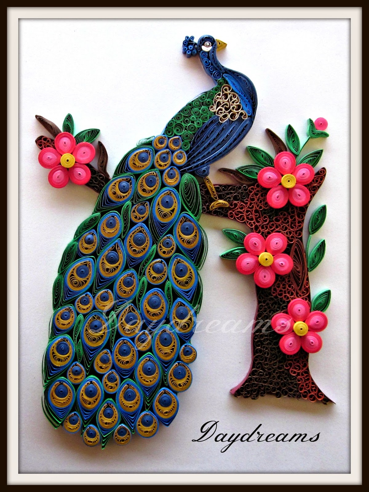 Make Art Design : Daydreams quilled peacock
