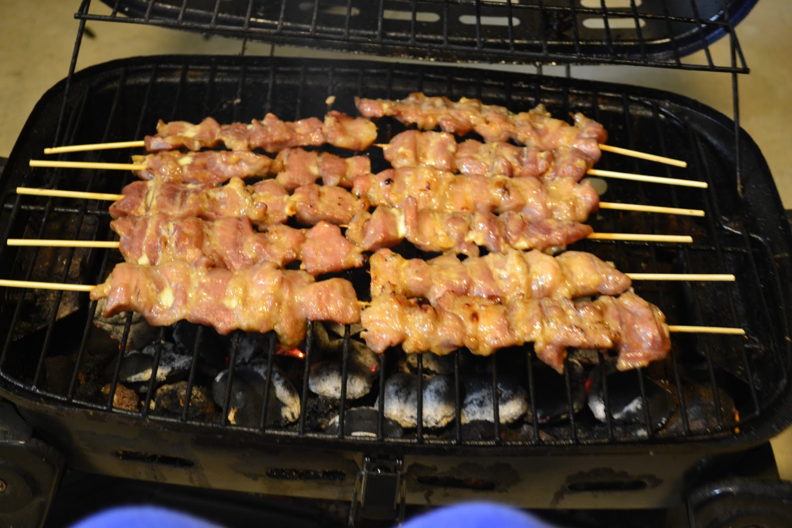 Real Thai Food At Home Grilled Pork on Skewers (Moo Ping) หมูปิ้งรถเข็น