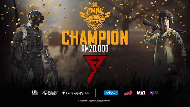 GANK FTY Dinobat Juara dalam Kejohanan Kebangsaan PUBG Mobile 2018 (PMNC)