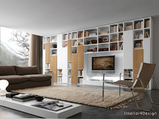 TV Desk Stand And Library Design Ideas 