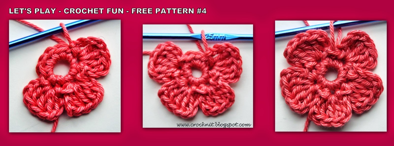 free crochet patterns five petal flower
