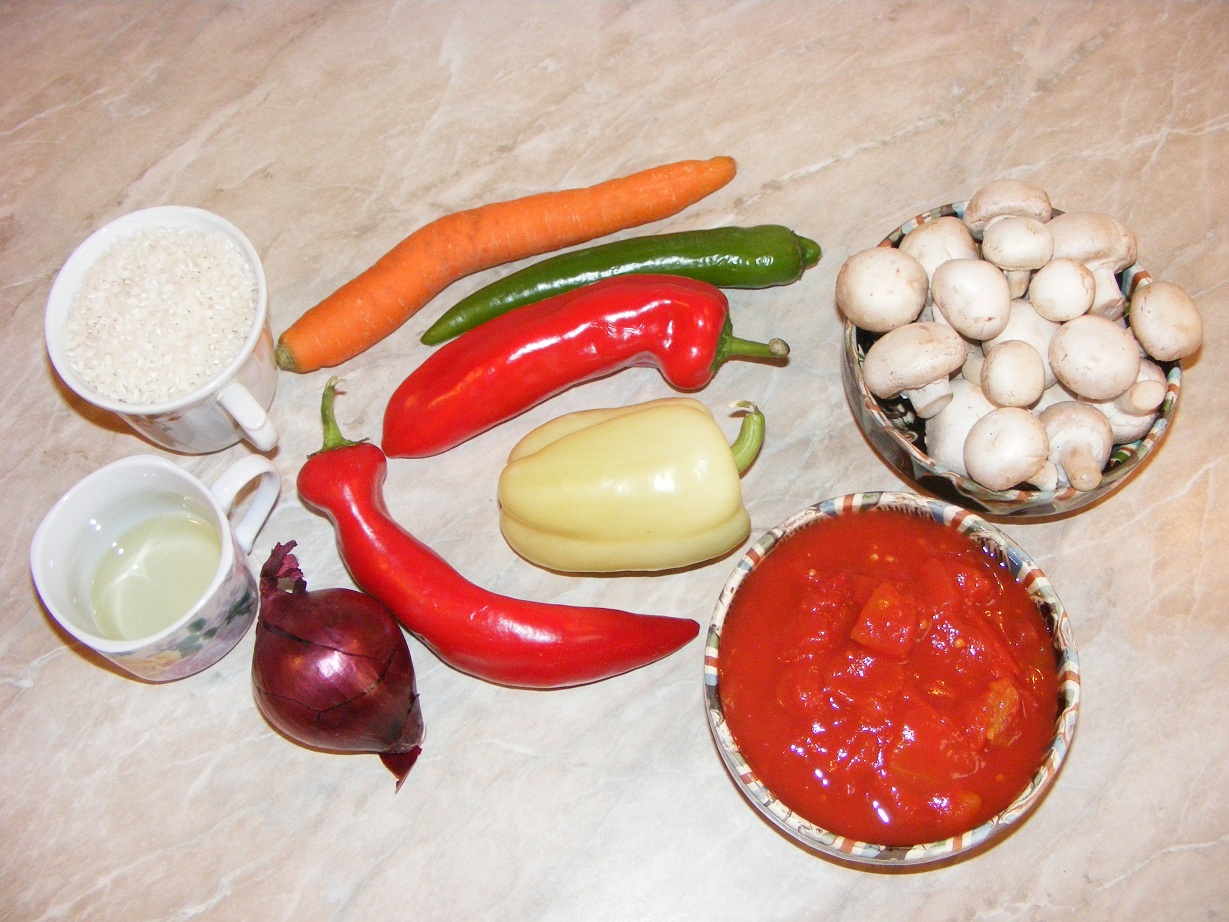 Orez cu legume si ciuperci Preparatedevis.ro