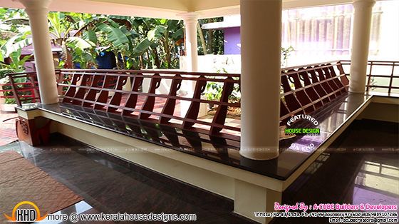 Interior and exterior photographs of a finished house - Kerala home