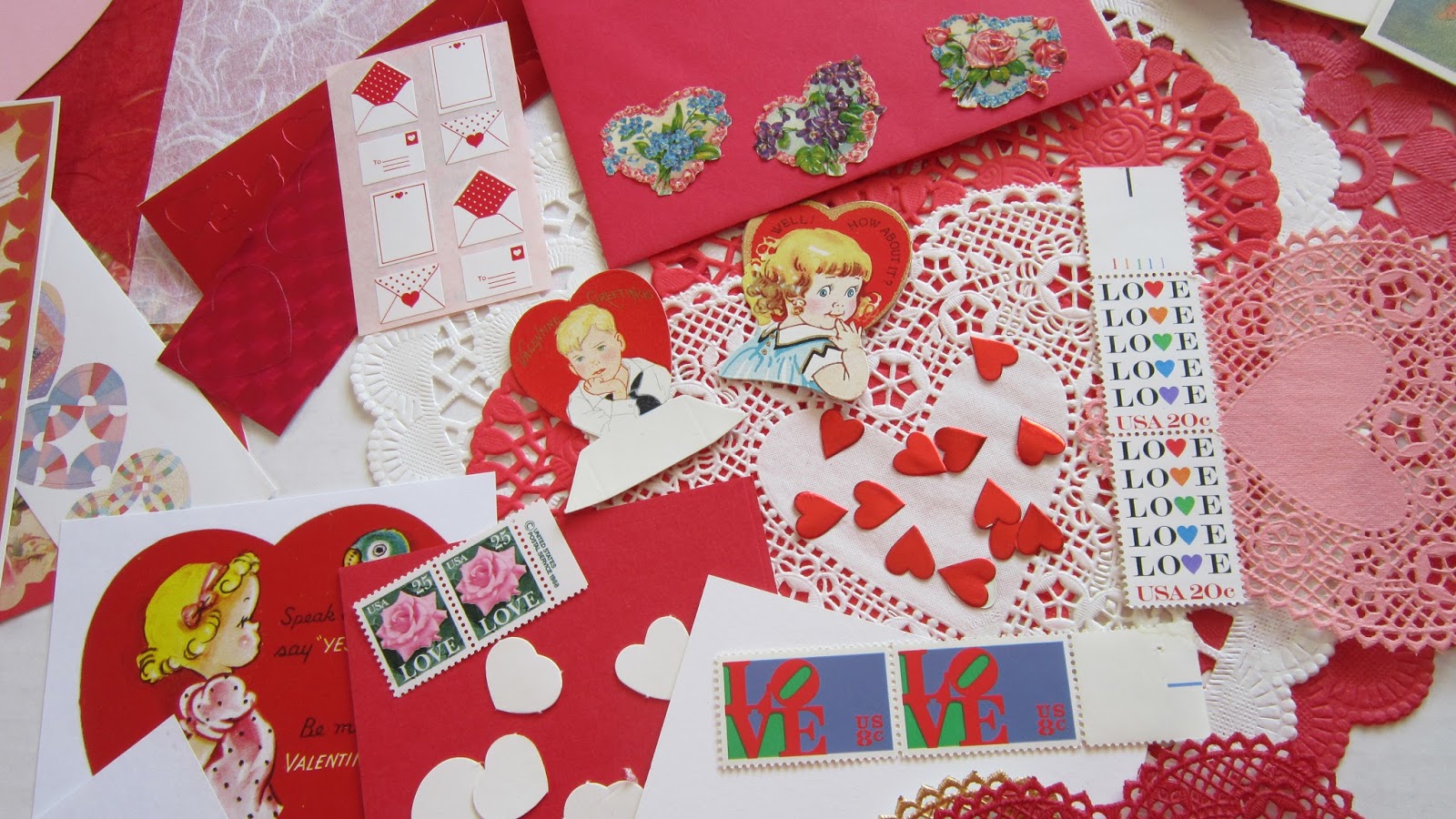 gold country girls: Make Some Old-Fashioned Valentine Cards With A Kit