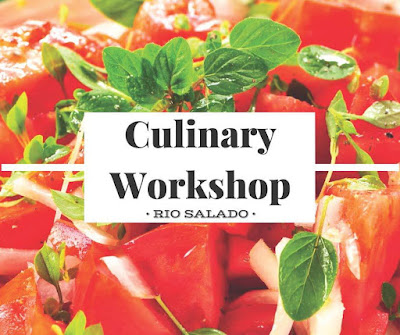 colorful salad.  Text: Rio Salado Culinary Workshops