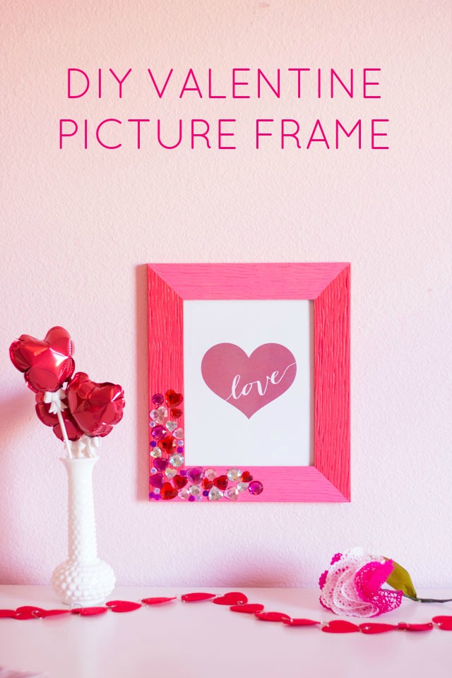 DIY Valentine Jewel Picture Frame | Design Improvised