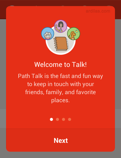 Cara Mendaftar / Membuat Akun di Aplikasi Path Talk - Android - welcome. next