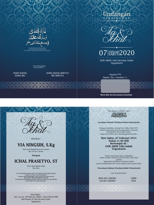 Undangan Ekslusif Biru Gelap CDR CorelDraw Free Download