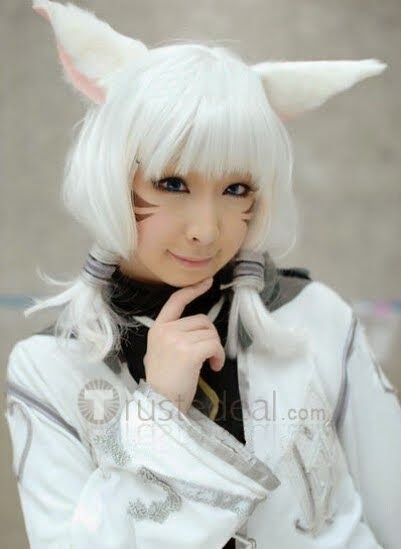 Final Fantasy XIV 14 Miqote Cosplay Wig