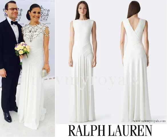 Princess Stephanie wore Ralph Lauren Dora V-Back Gown