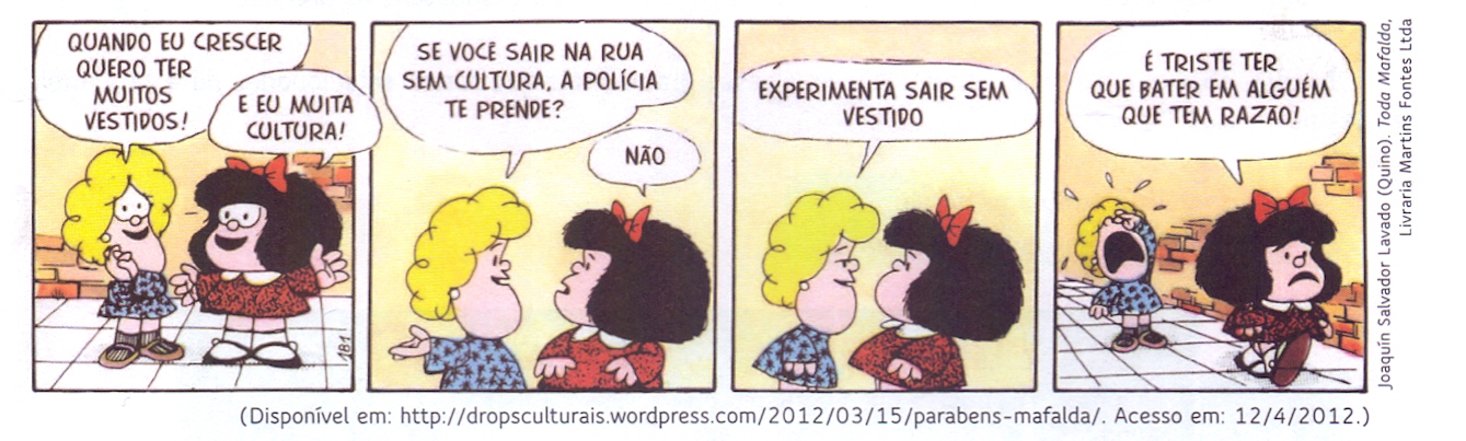 Português, Literatura e Redação: Análise tirinha Mafalda ...