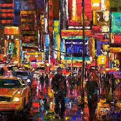 times square york hurd debra cityscape abstract paintings painting urban fine jazz artist