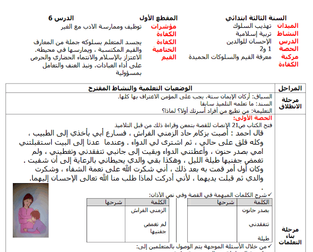 مذكرتي التاريخ والتربية الإسلامية(الإحسان للوالدين و الخط الزمني)للسنة الثالثة إبتدائي الجيل الثاني مذكرتي التاريخ والتربية الإسلامية(الإحسان للوالدين و الخط الزمني)للسنة الثالثة إبتدائي الجيل الثاني