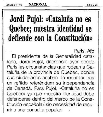 Jordi Pujol, Cataluña no es Quebec, nuestra identidad se defiende con la constitución Jordi Pujol, Cataluña no es Quebec, nuestra identidad se defiende con la constitución