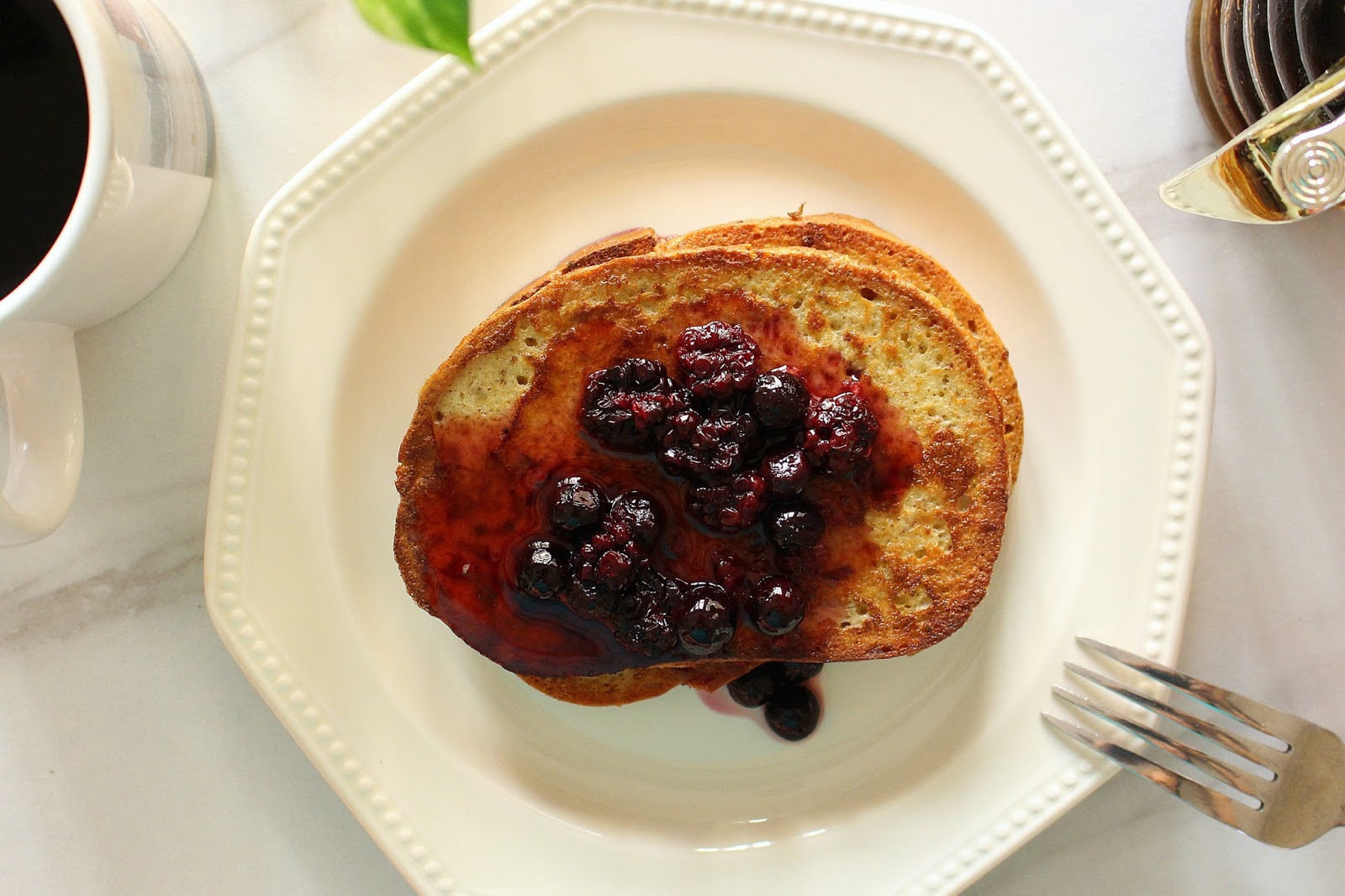 GlutenFree French Toast with Honey Blueberry Syrup Recipe Natalia Bosch