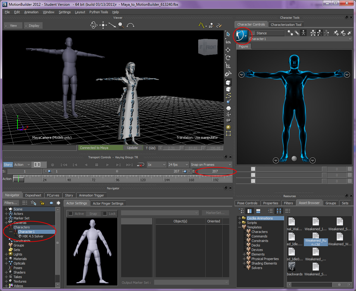 Dissonance (G.Suen FMP) Maya to MotionBuilder Importing C3D and