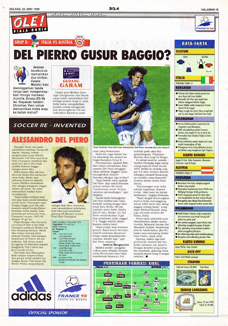 DEL PIERO AND VIERI ITALY VS AUSTRIA WORLD CUP 1998