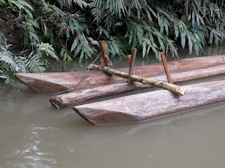 log raft, Amazon Basin, Ecuador