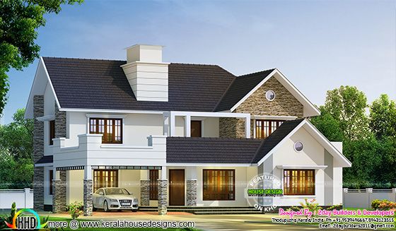 2980 sq-ft semi contemporary with colonial style 