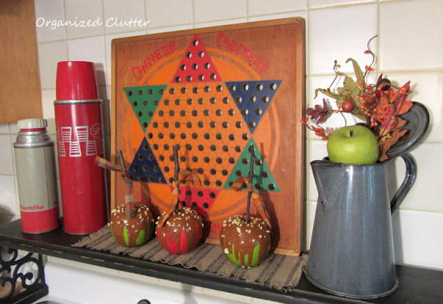 Vintage Items in a Fall Kitchen Vignette