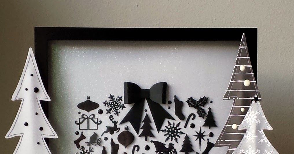 Ameroonie Designs Black and White Christmas Shadow Box