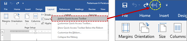 Cara 2 Menambahkan Perintah ke Quick Access Toolbar