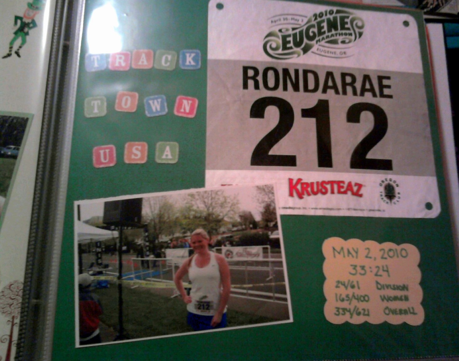 Little Fruit Fly in Rainbow Colored Socks Race Bib/Scrapbook Project