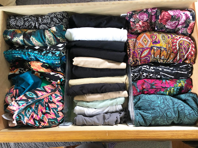 organized dresser drawer using dividers from container store