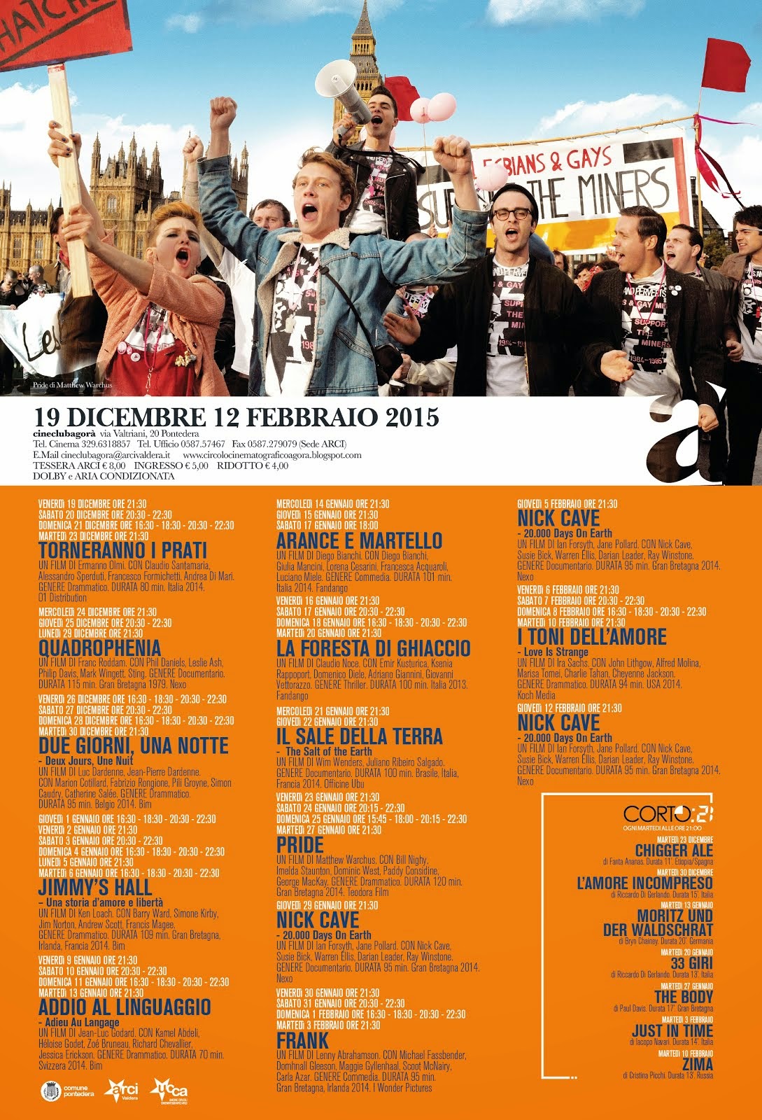 Programma dal 19 dicembre al 12 febbraio 2015